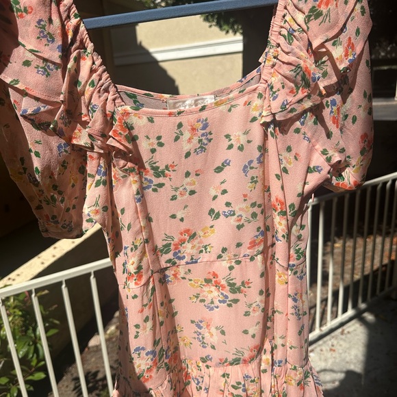 Loveshackfancy Kimbra ruffle floral peach orange floral size 4 - Picture 7 of 16